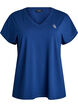 Tr&auml;nings t-shirt med v-ringning och l&ouml;s passform, Bl&aring;, Packshot image number 0