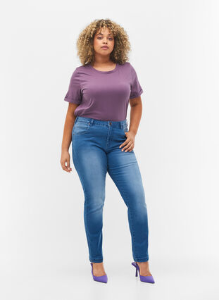Bas t-shirt i bomull, Vintage Violet, Model image number 2