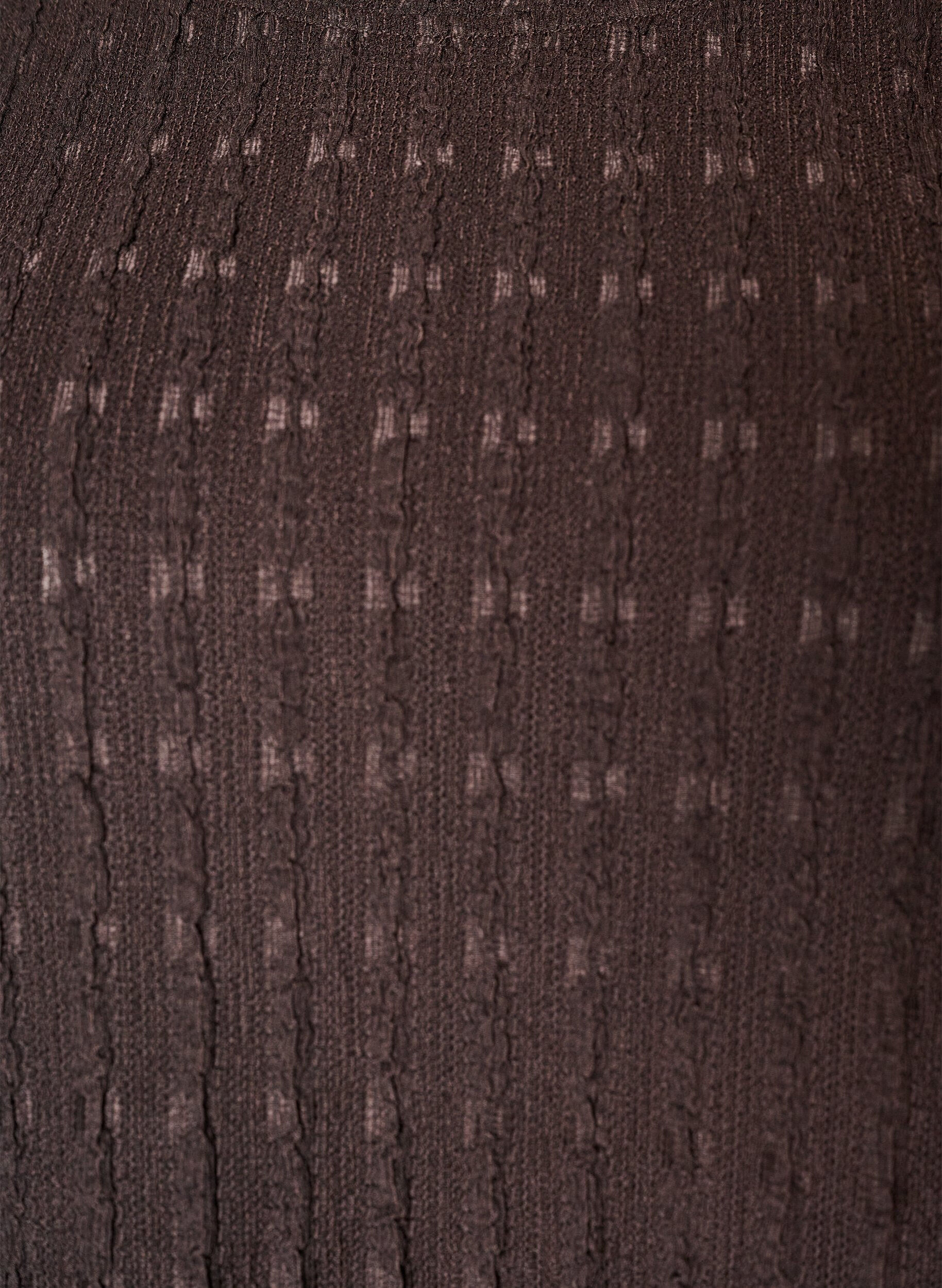 ZizziStrukturerad blus med volangkant, Brun, Packshot image number 2