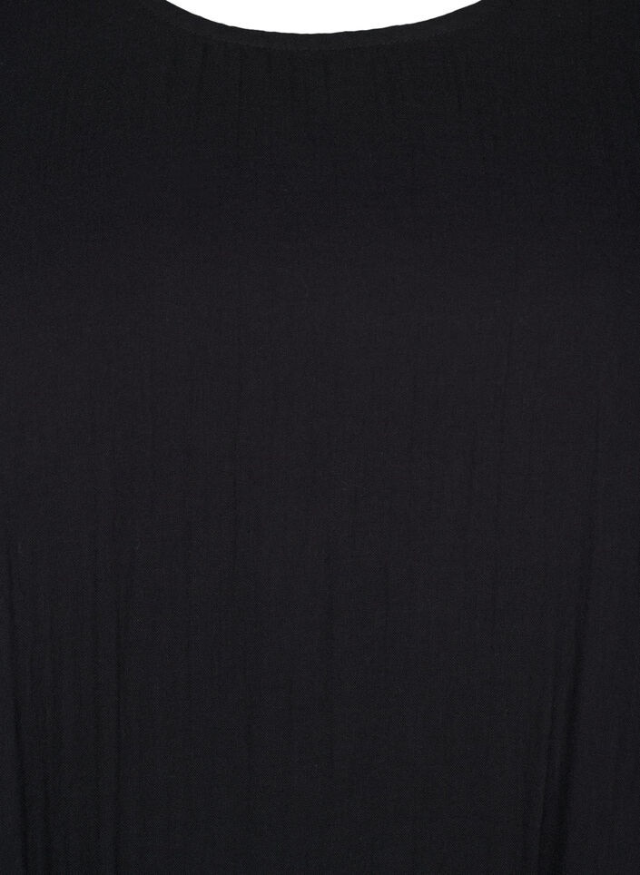 Kortärmad klänning i bomull med a-linjeformad skärning, Black, Packshot image number 2