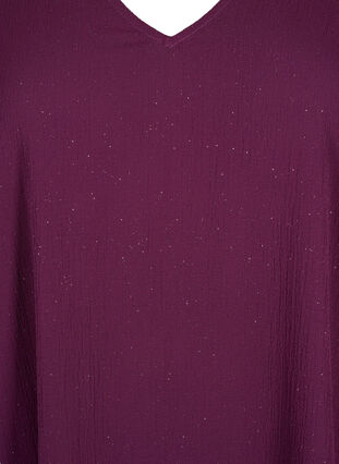 FLASH – Långärmad klänning med glitter, Purple w. Silver, Packshot image number 2