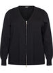 Cardigan med tv&aring;v&auml;gsdragkedja, Svart, Packshot image number 0