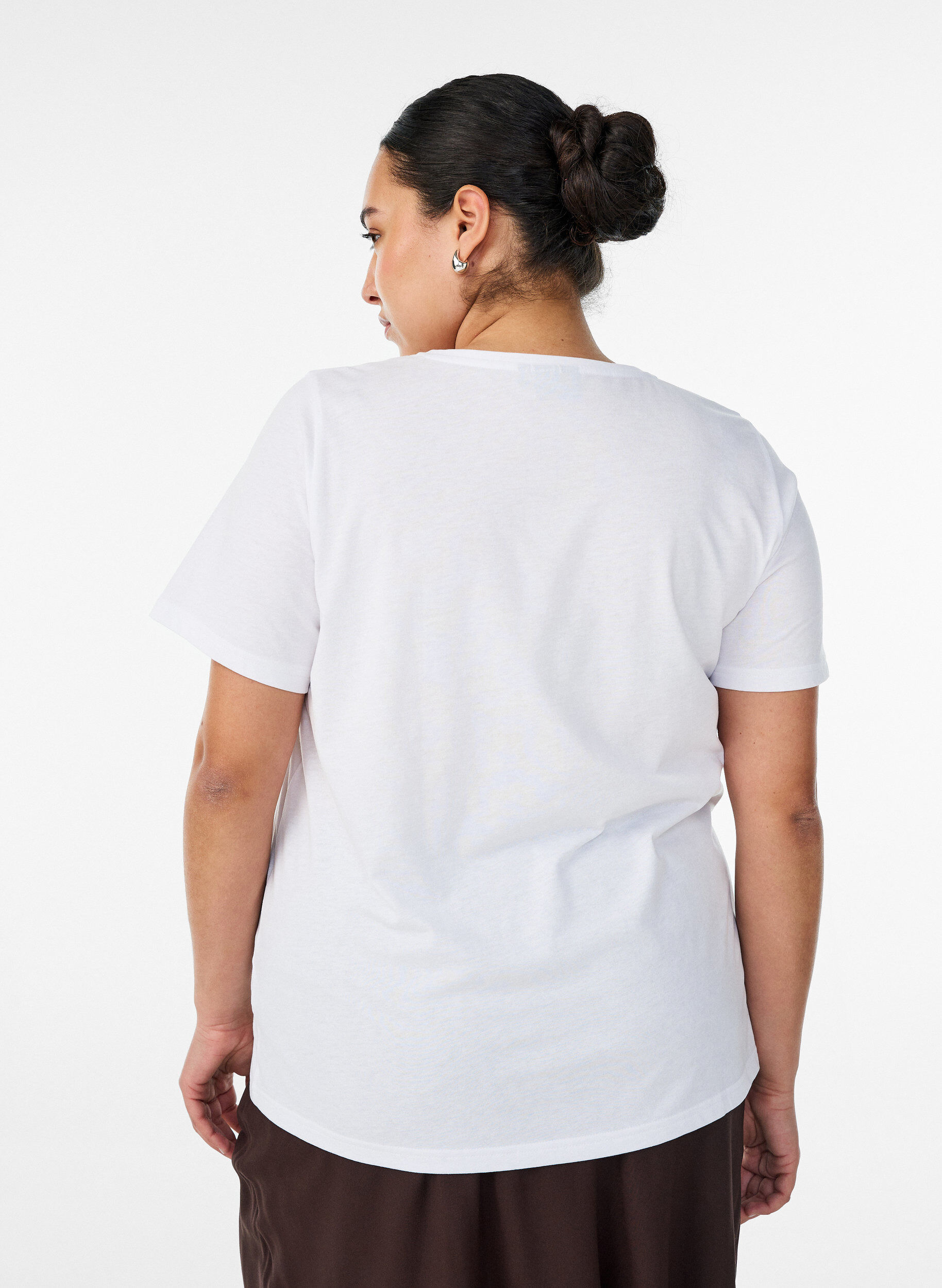ZizziT-shirt med tryck, Vit, Model image number 2