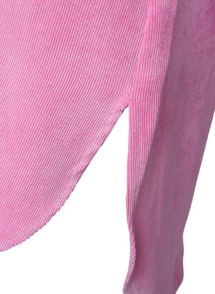 Sammetsklänning med 3/4 ärmar och knappar, Begonia Pink, Packshot image number 3