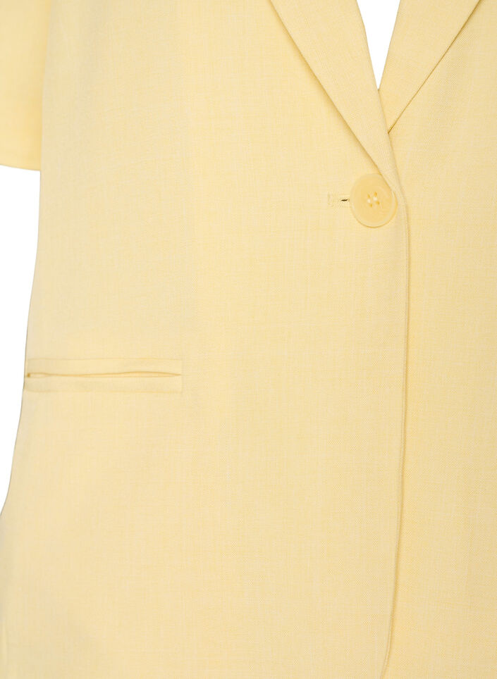 Kavaj med korta &auml;rmar och slag, Gul, Packshot image number 2