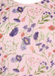 Blus i blommigt med korta &auml;rmar och smock, Rosa, Packshot image number 2