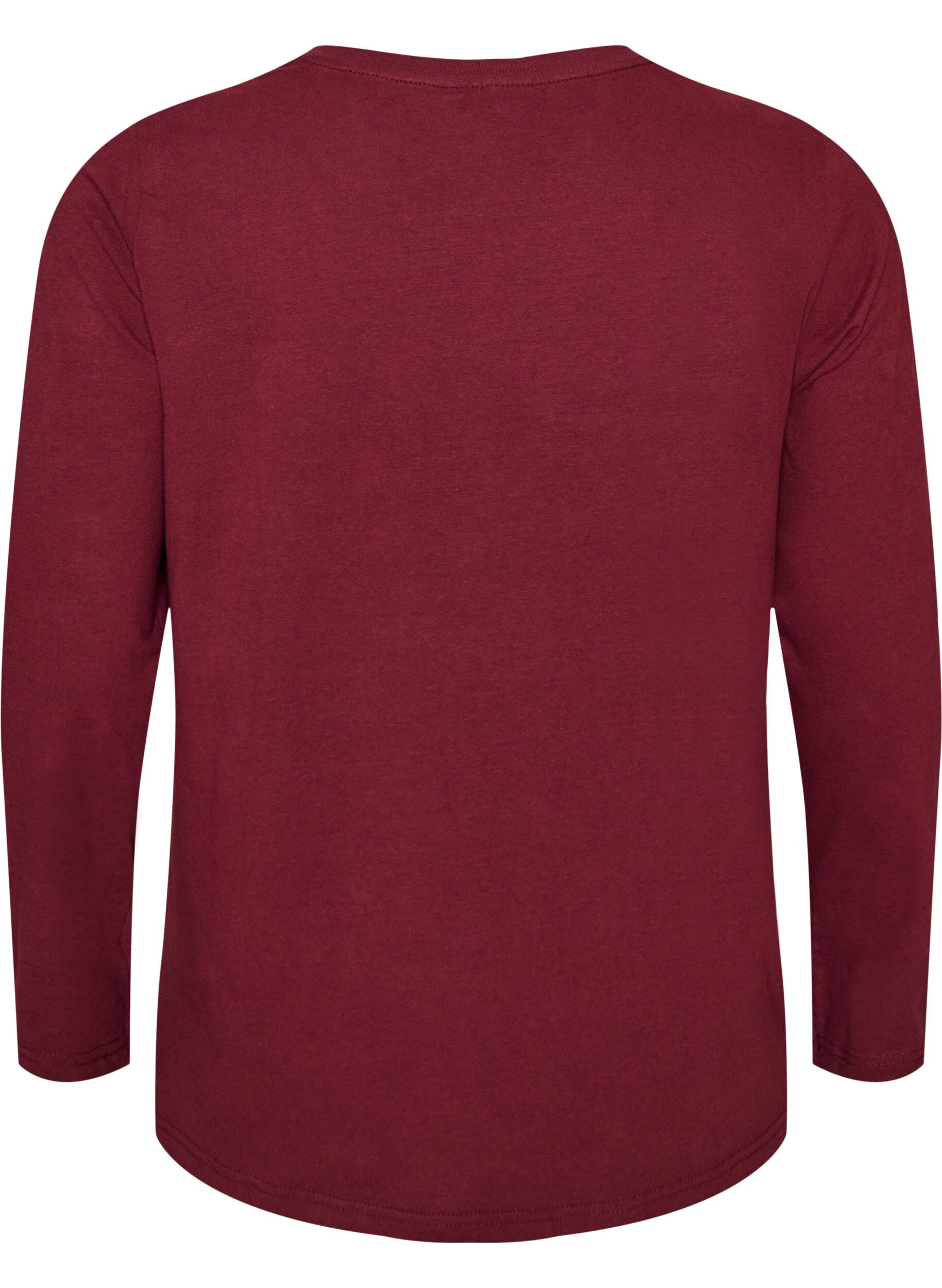 ZizziBaslinne i jersey med l&aring;nga &auml;rmar, R&ouml;d, Packshot image number 1