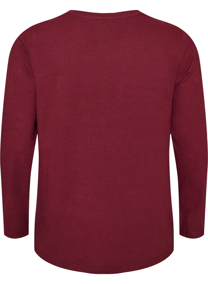 Baslinne i jersey med l&aring;nga &auml;rmar, R&ouml;d, Packshot image number 1
