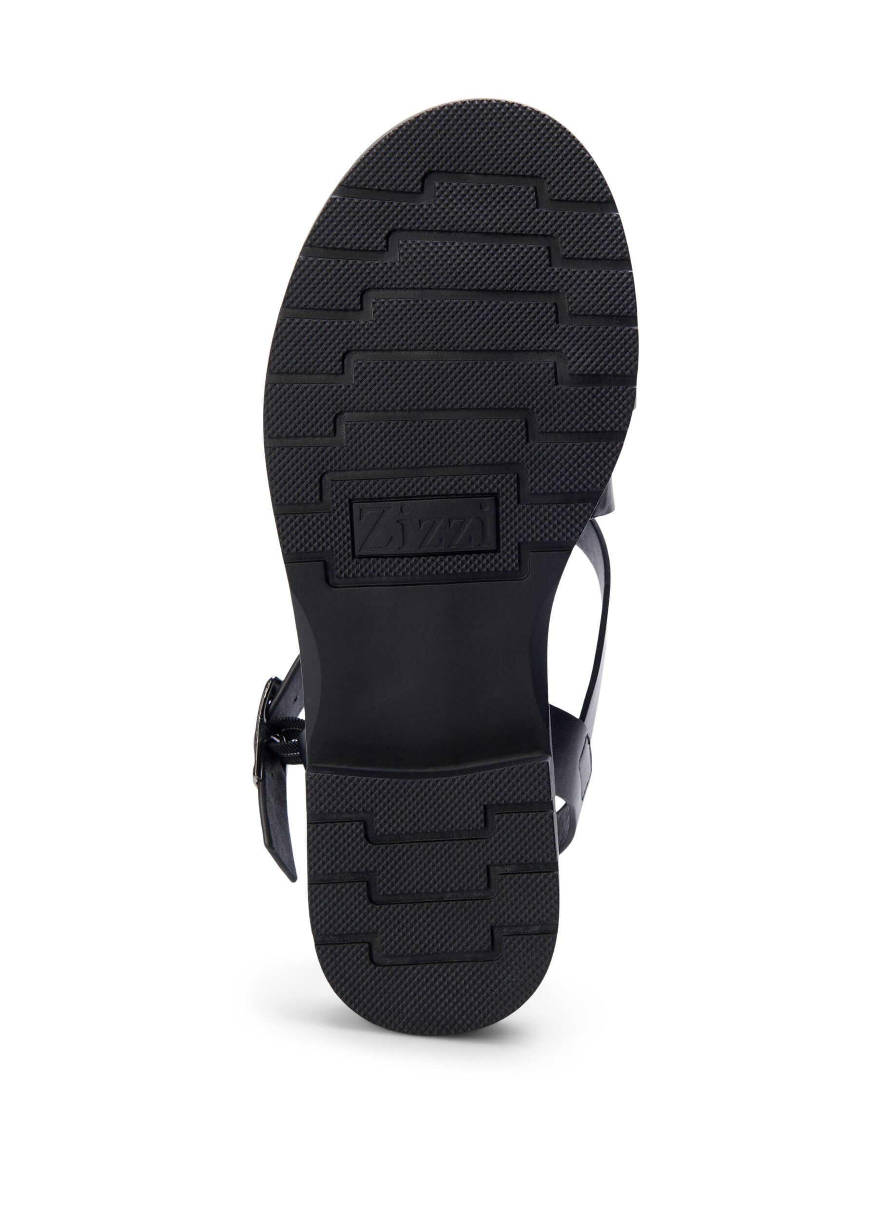 Zizzi Sommarsandal i l&auml;der med bred passform, Black, Packshot image number 5