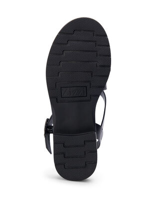 Sommarsandal i läder med bred passform, Black, Packshot image number 5