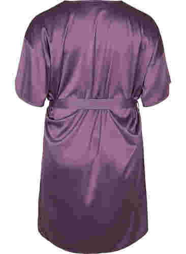 Morgonrock med korta ärmar, Vintage Violet, Packshot image number 1