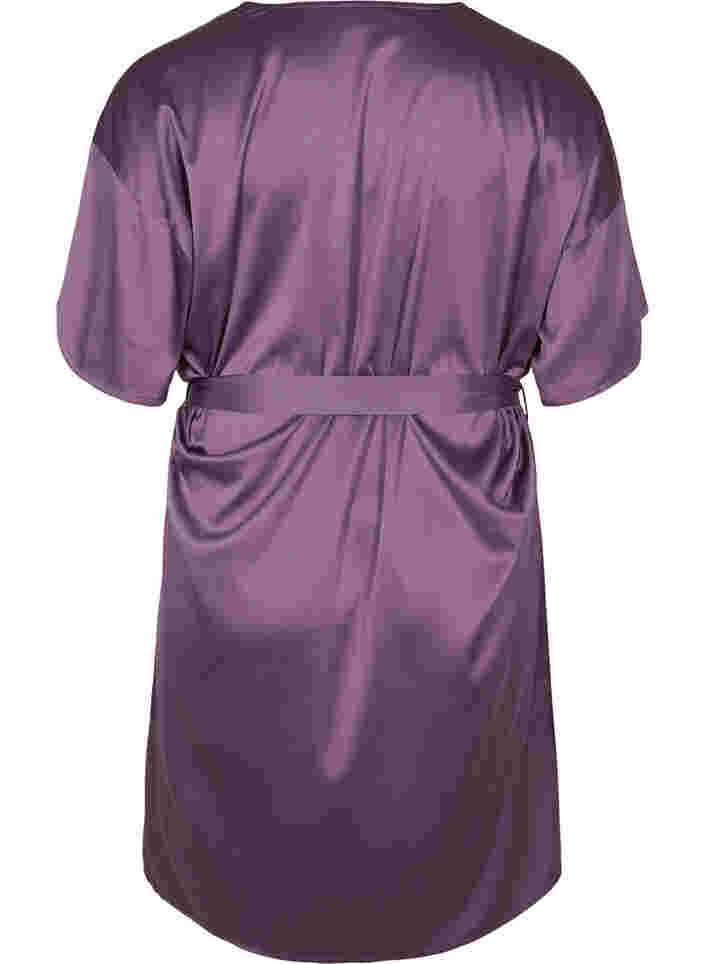 Morgonrock med korta ärmar, Vintage Violet, Packshot image number 1