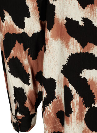Viskos skjorta med leopard print, Black AOP, Packshot image number 3