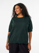 Finstickad blus med korta &auml;rmar, Gr&ouml;n, Model image number 0