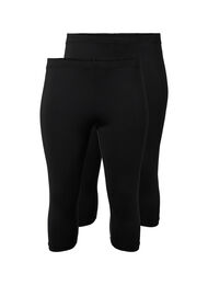 2-pack leggings i 3/4-längd, Black / Black