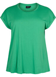 Kortärmad t-shirt i bomullsmix, Kelly Green, Packshot