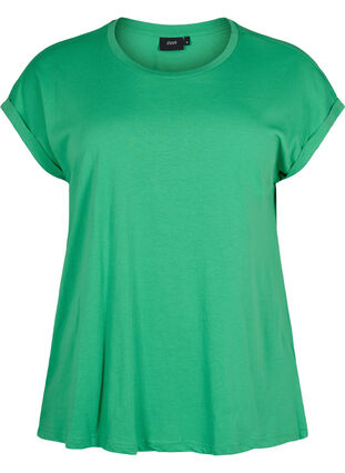 Kortärmad t-shirt i bomullsmix, Kelly Green, Packshot image number 0