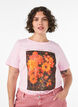 T-shirt i bomull med tryck framtill, Rosa, Model image number 0