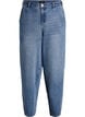 Barrel jeans med h&ouml;g midja, Bl&aring;, Packshot image number 0