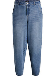 Barrel jeans med h&ouml;g midja, Bl&aring;