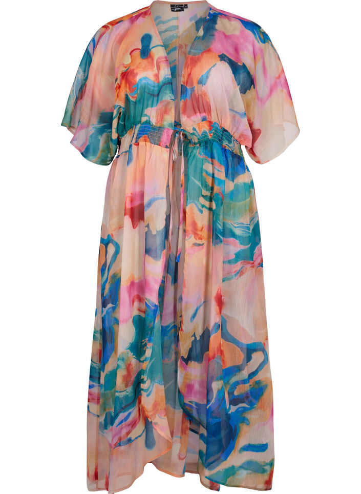 Strandkimono med tryck, Watercolor, Packshot image number 0