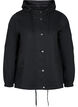 Kort parkas med huva och justerbar nederkant, Black, Packshot image number 0