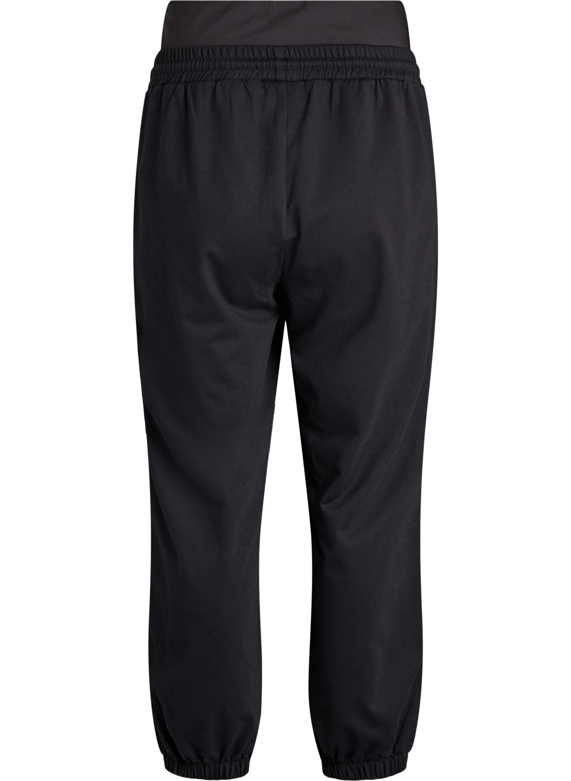 Zizzi Sweatpants med bred midjeres&aring;r, Svart, Packshot image number 1