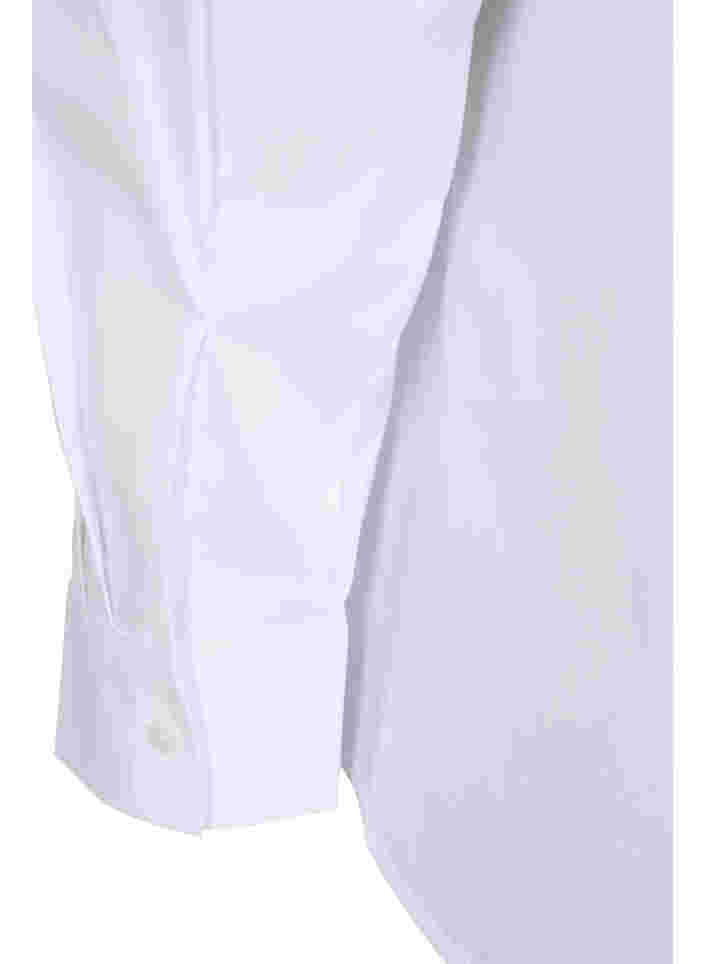 Skjorta i bomullsmix, Bright White, Packshot image number 3