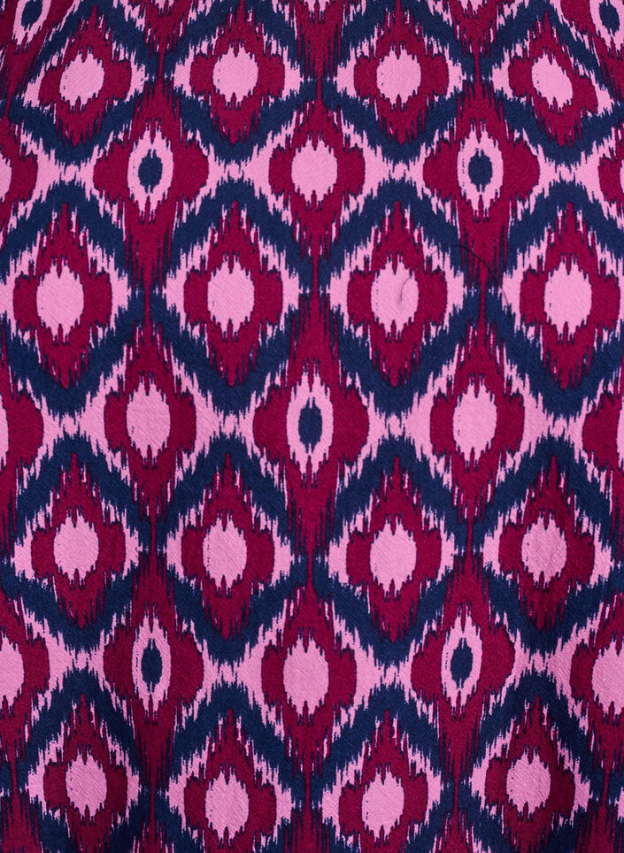 Blus i bomull med tryck och korta ärmar, Rosa, Packshot image number 2