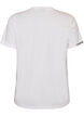 T-shirt i bomull med broderad text, Vit, Packshot image number 1