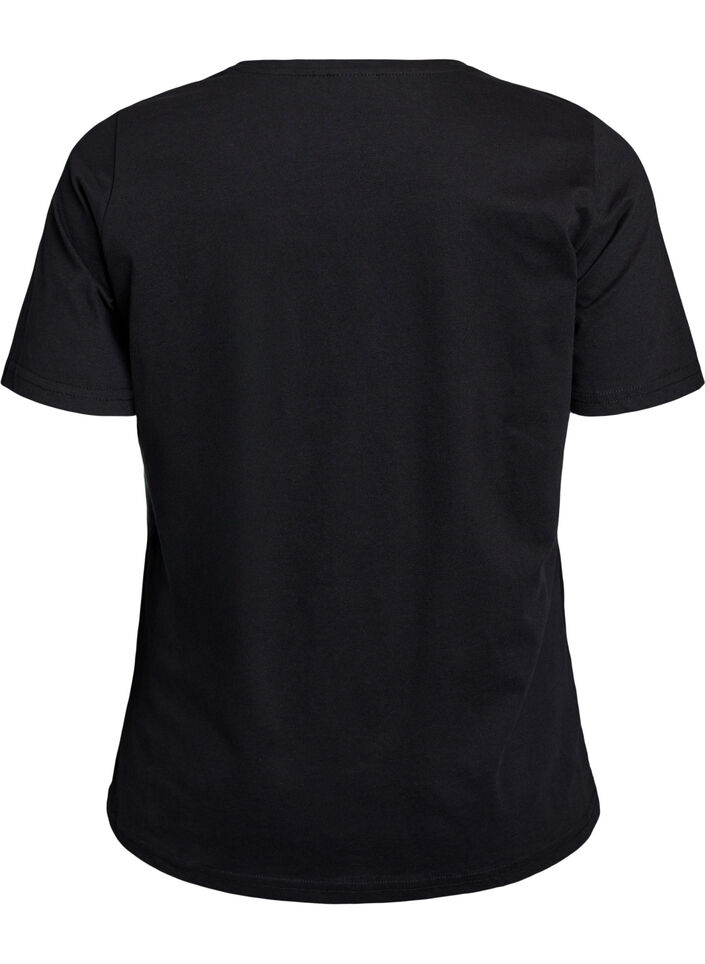 T-shirt med tryck, Svart, Packshot image number 1