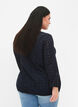 Blus med anglaise broderi och 7/8 ärmar, Navy Blazer, Model image number 1