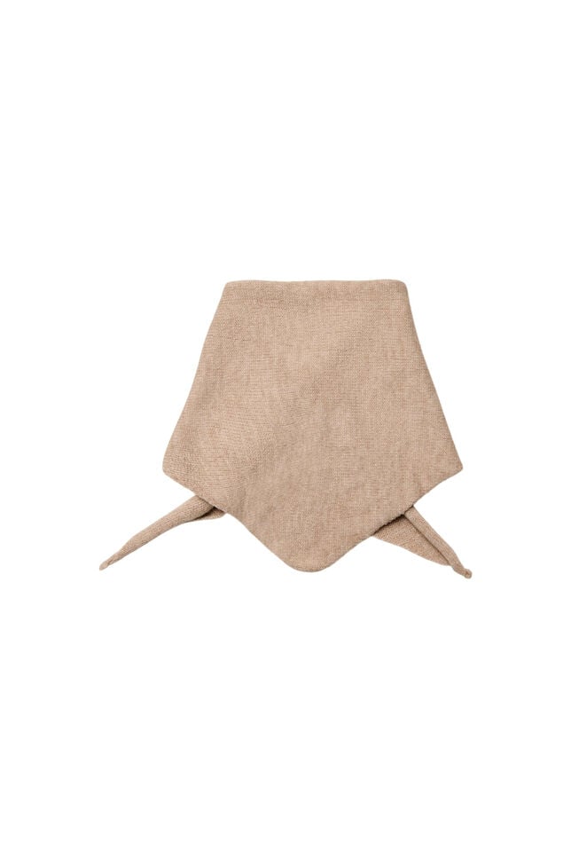 Stickad triangelhalsduk, Beige, Packshot
