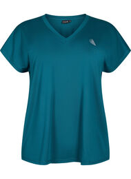 Tränings t-shirt med v-ringning och lös passform, Grön