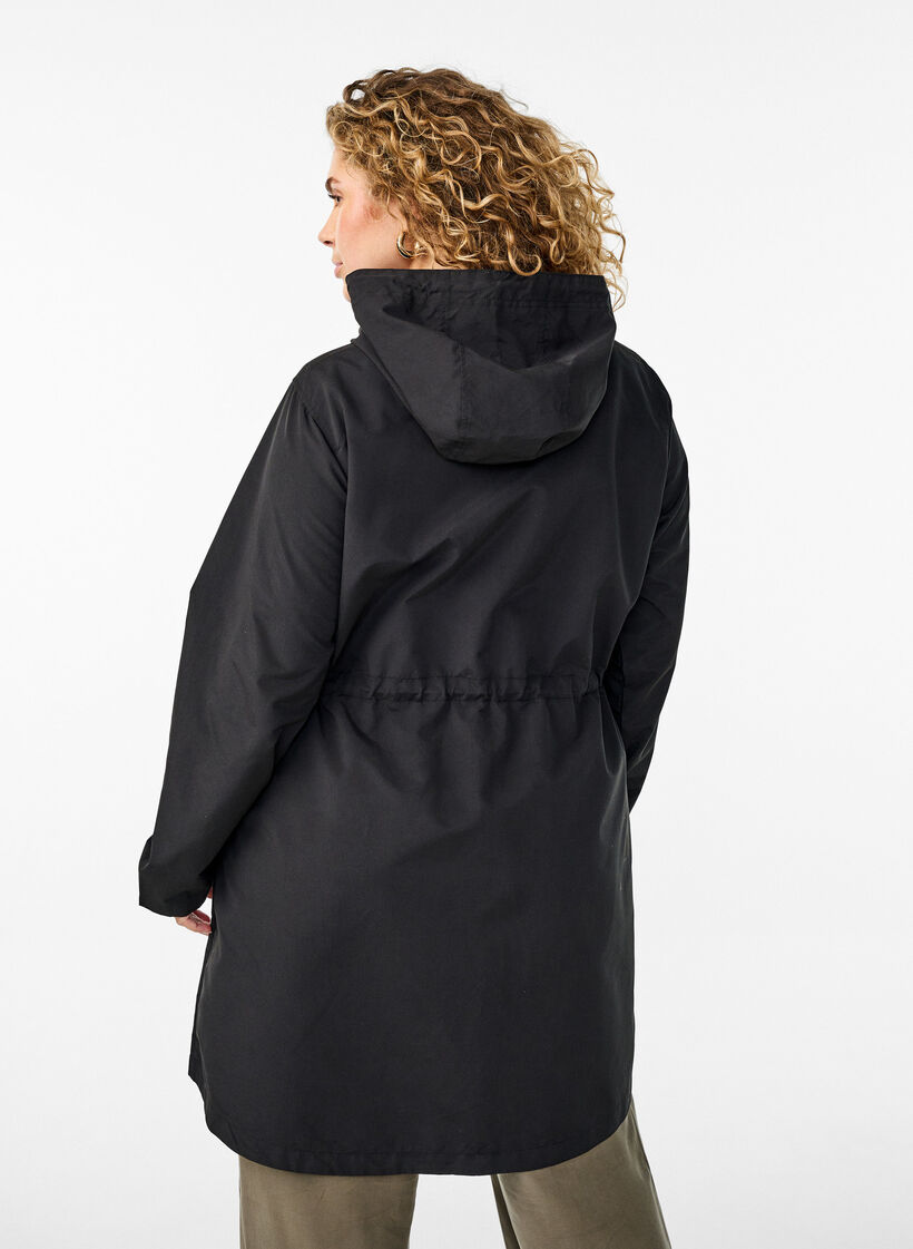 FLASH - Vattenavvisande parkas med huva, Svart, Model image number 2