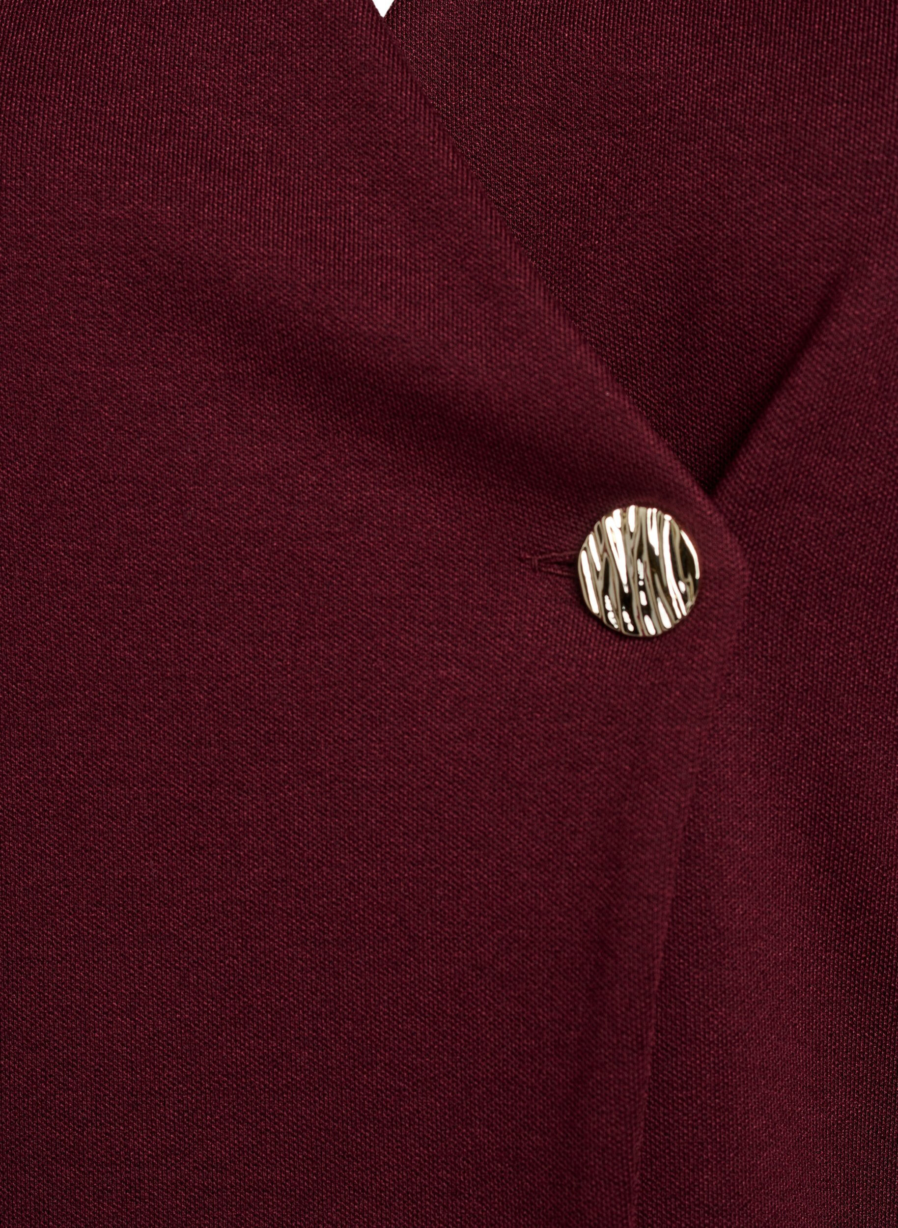 Zizzi Blus med asymmetrisk omlotteffekt och korta &auml;rmar, R&ouml;d, Packshot image number 2