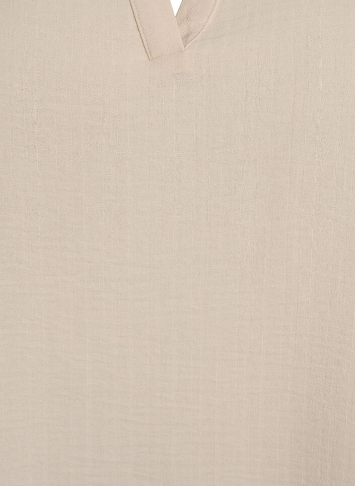 Lös blus med korta ärmar, Beige, Packshot image number 2