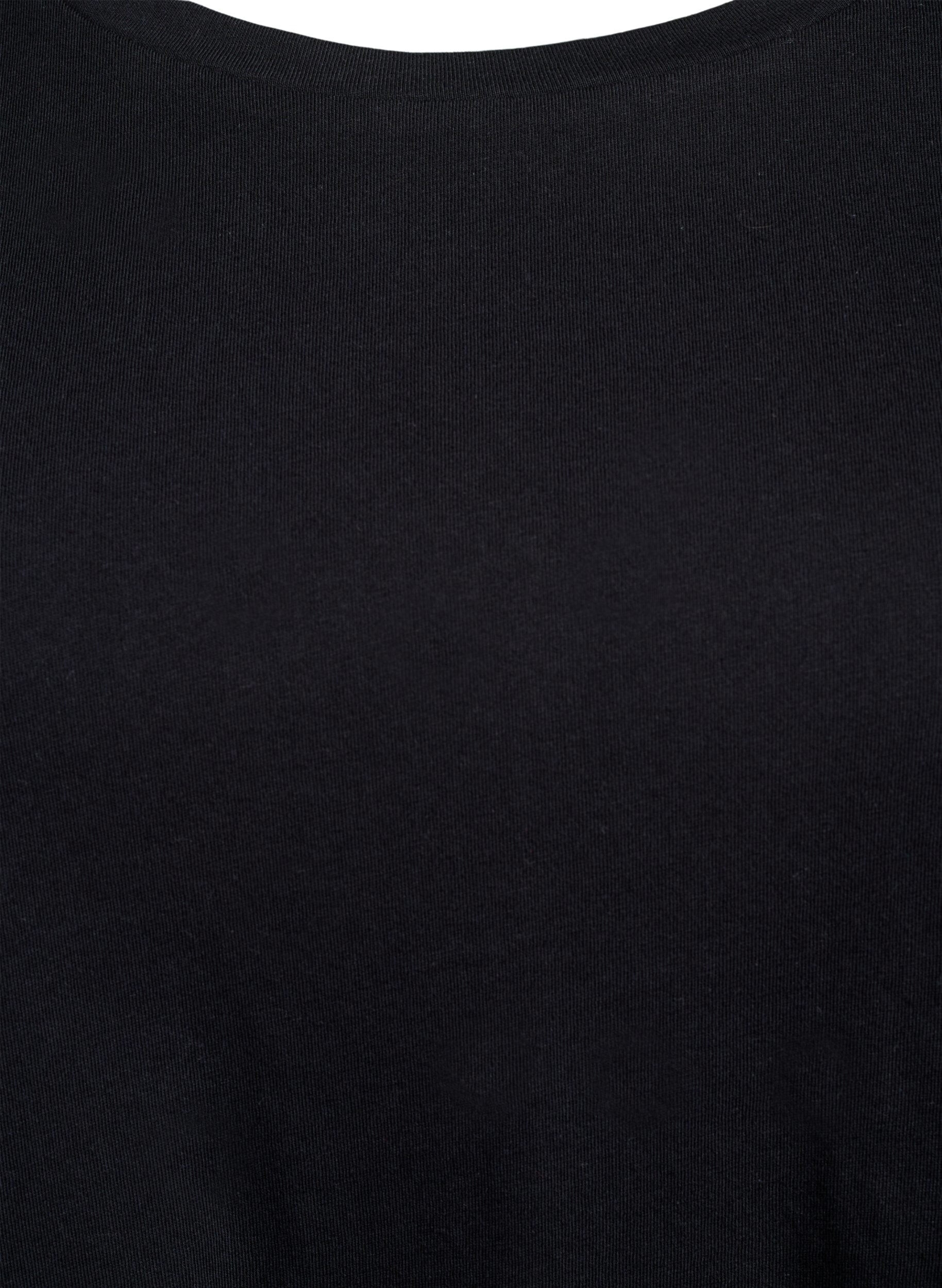 ZizziT-shirt med rund hals och A-linjeform, Svart, Packshot image number 2