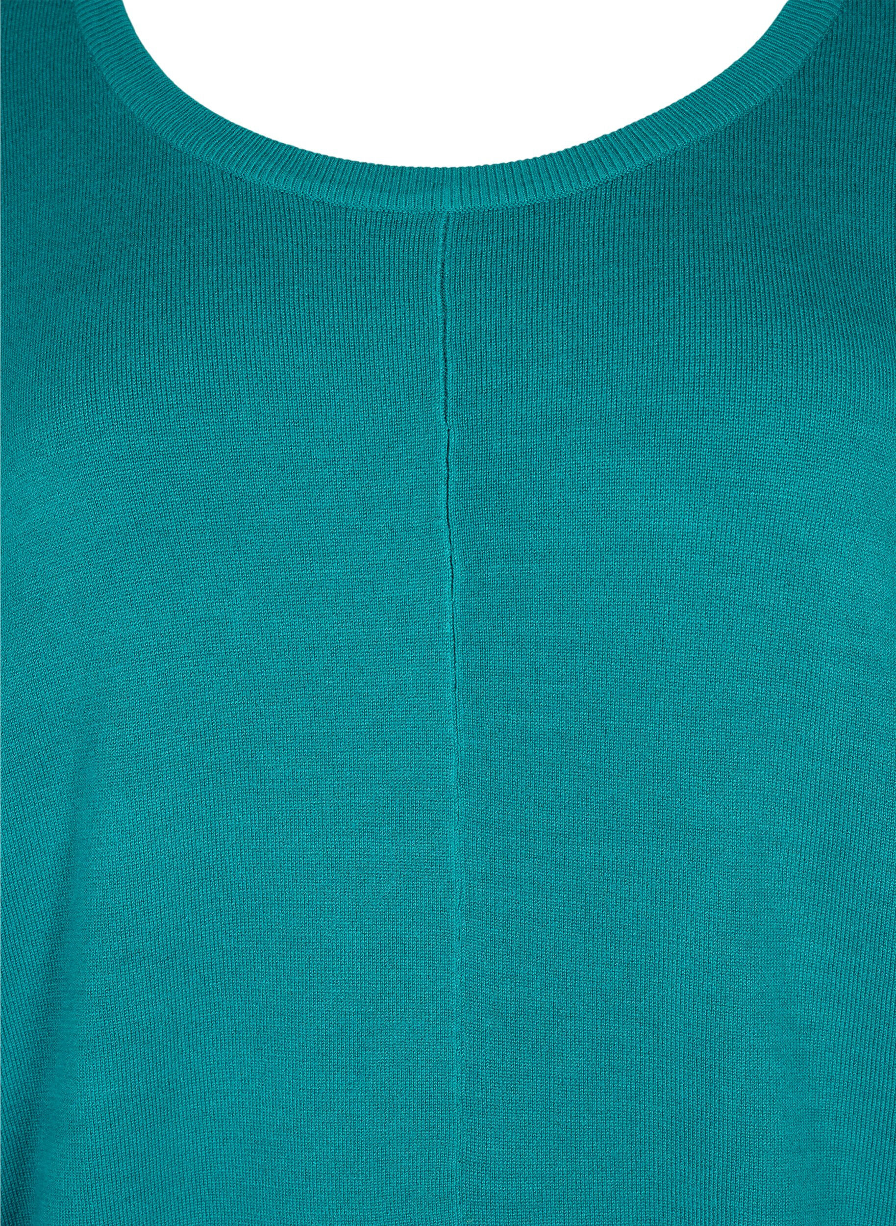 Zizzi Stickad tunika i viskosblandning, Deep Lake, Packshot image number 2