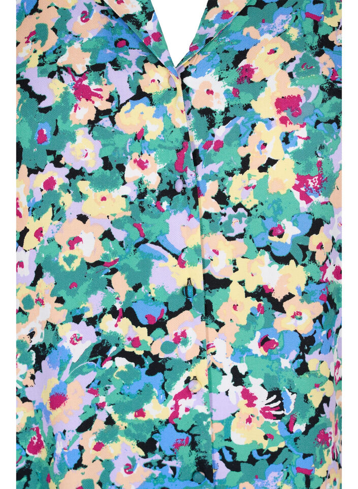 Viskosskjorta med v-ringning, Multi AOP, Packshot image number 2