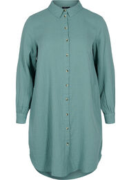 Lång bomullsskjorta med klassisk krage, Sagebrush Green