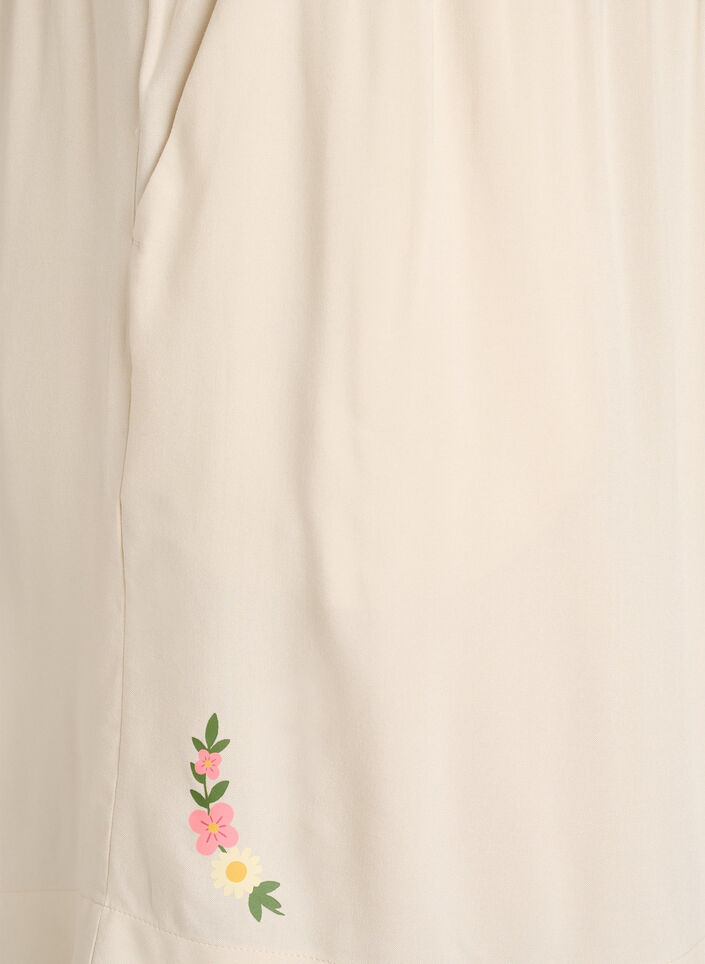 L&ouml;sa pyjamasshorts i viskos med h&ouml;g midja, Beige, Packshot image number 3