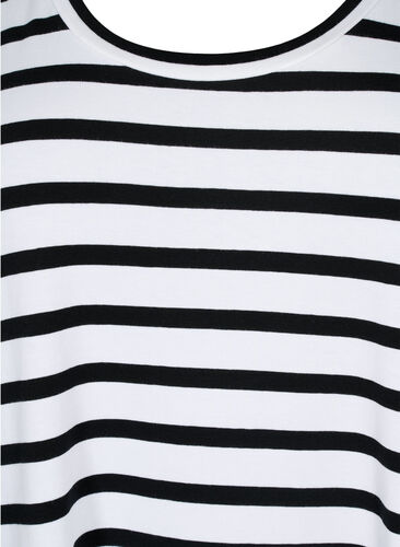 Randig trikåklänning med korta ärmar, Black Stripes, Packshot image number 2