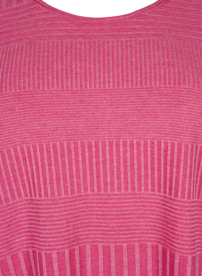 Blus med trekvartsärm och randigt mönster, Malaga Mel., Packshot image number 2