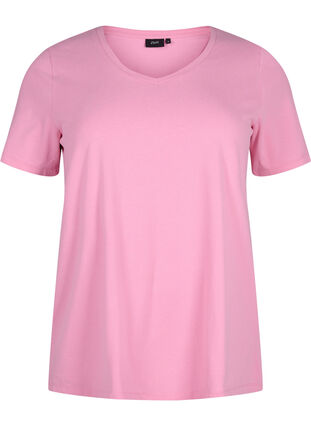 Enfärgad t-shirt i bomull, Rosebloom, Packshot image number 0