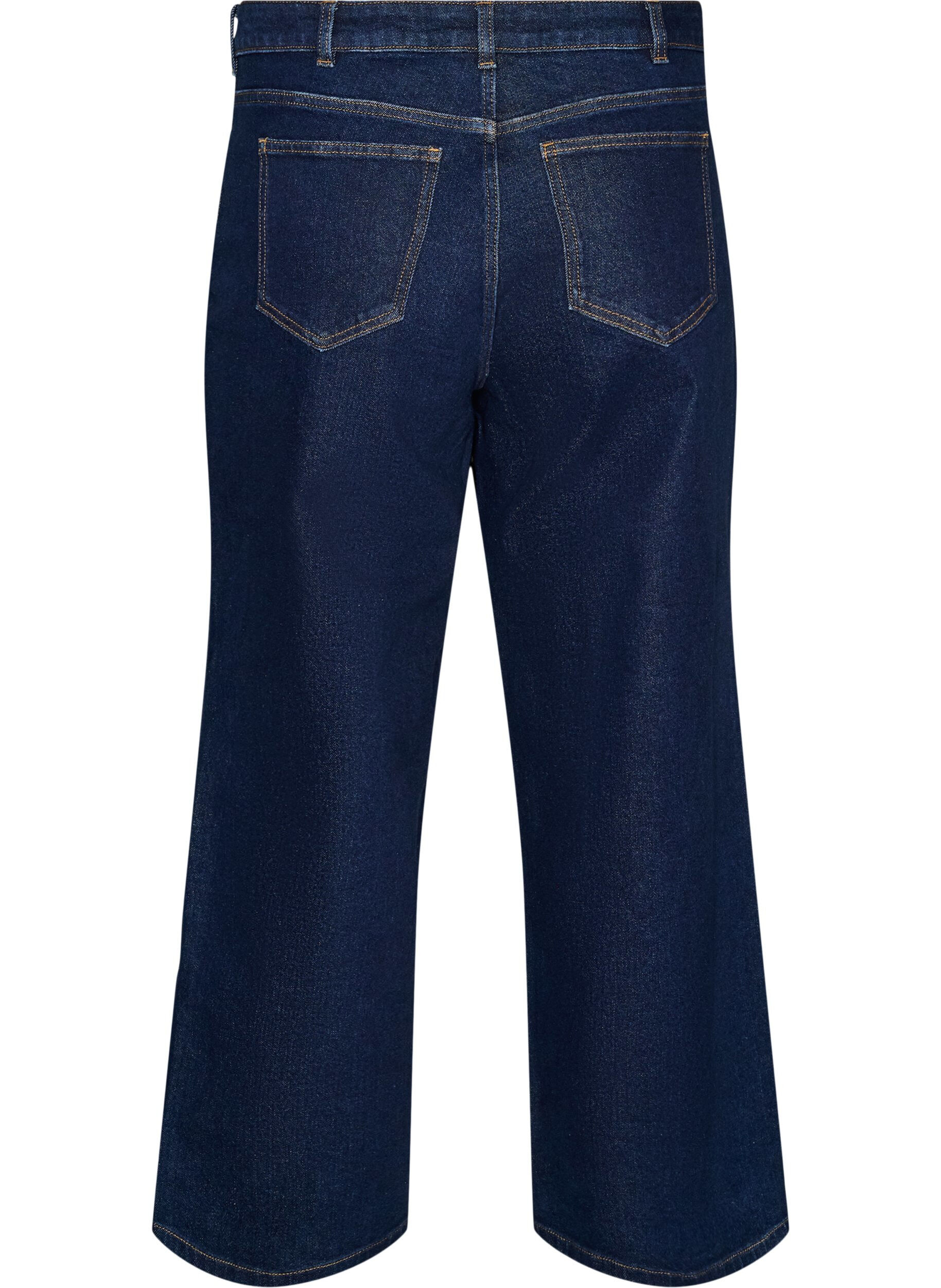 ZizziMyra jeans med h&ouml;g midja och bred passform, Bl&aring;, Packshot image number 1