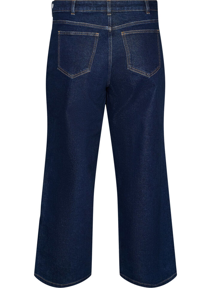 Myra jeans med h&ouml;g midja och bred passform, Bl&aring;, Packshot image number 1