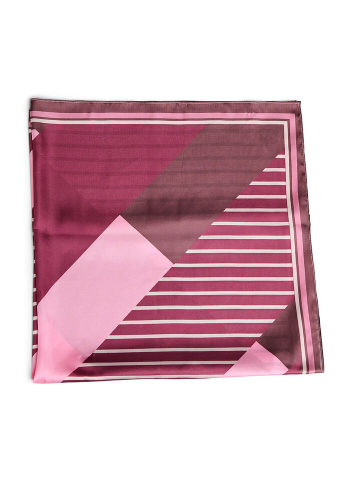 Kvadratisk scarf i satinlook med m&ouml;nster, R&ouml;d, Packshot image number 1