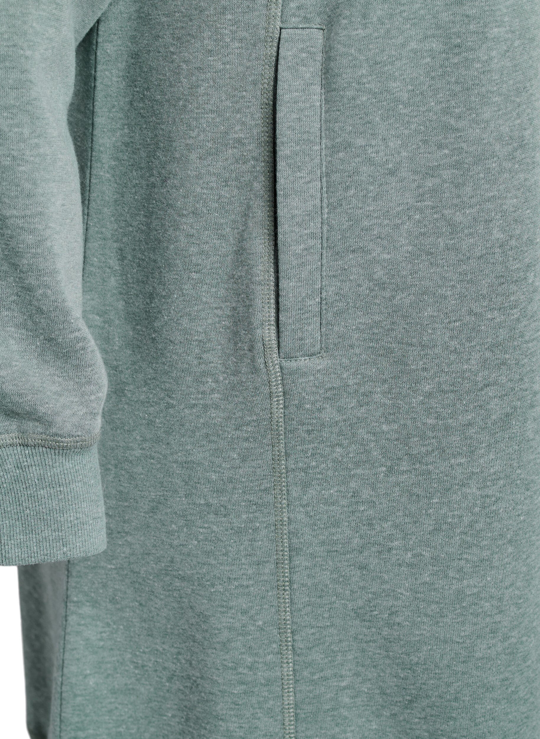 ZizziKort sweatshirtkl&auml;nning med h&ouml;g krage och fickor, Gr&ouml;n, Packshot image number 3