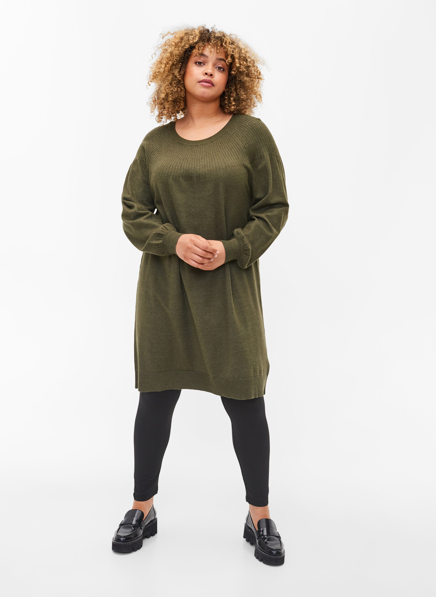 Zizzi 2-pack basleggings, Black, Model image number 2